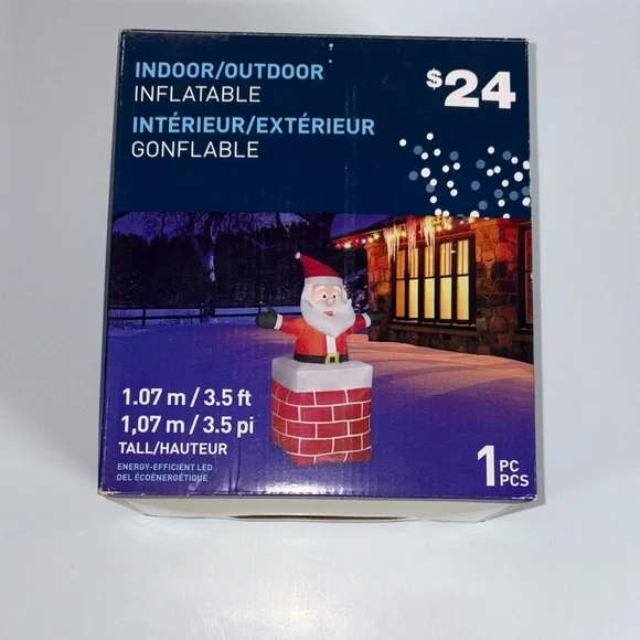 Santa in Chimney Inflatable - Picture 1 of 4